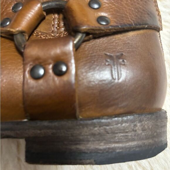 Frye Grey Phillip Harness Short Leather Boots in Brown Size 6.5 - Picture 11 of 14